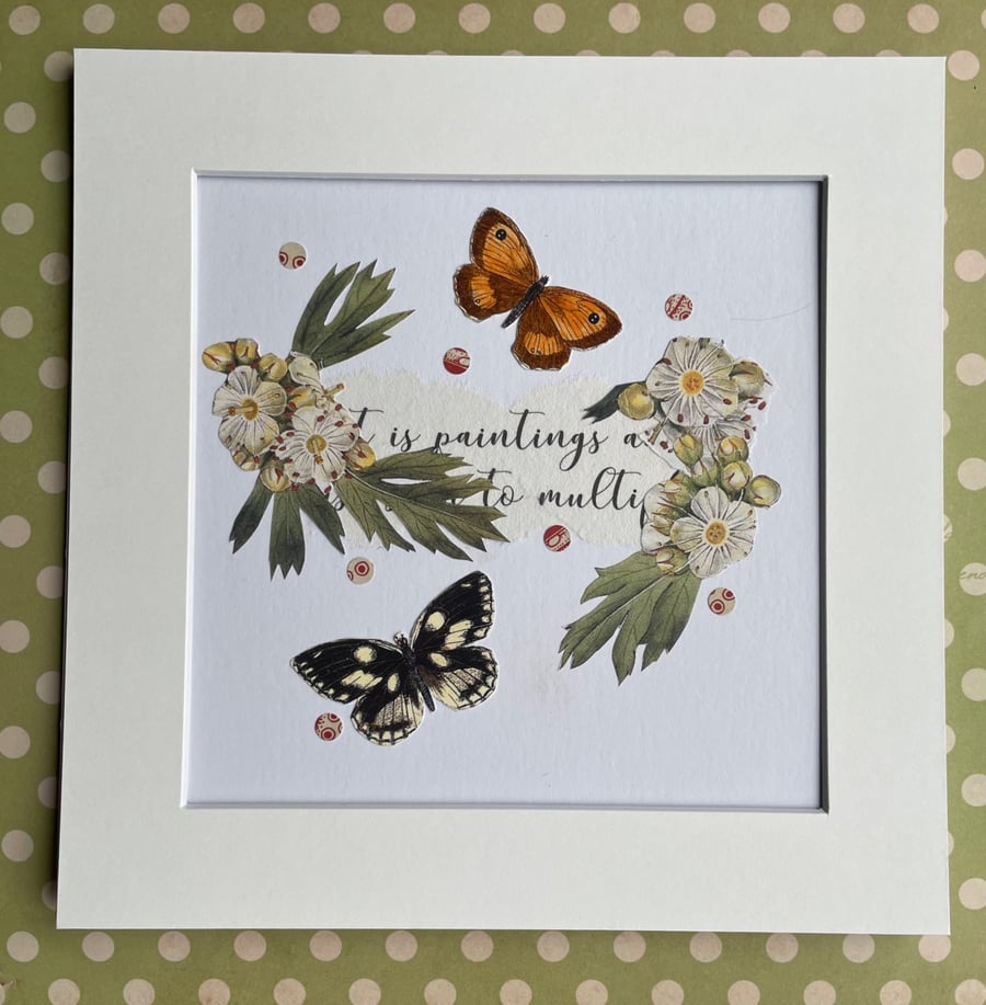 Handcrafted Collage of British Butterflies