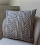 Navy Floral Stripe Cushion - Image 1