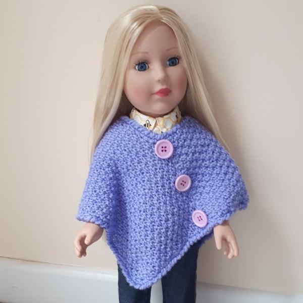 KNITTING PATTERN PDF Lavender Poncho for Doll