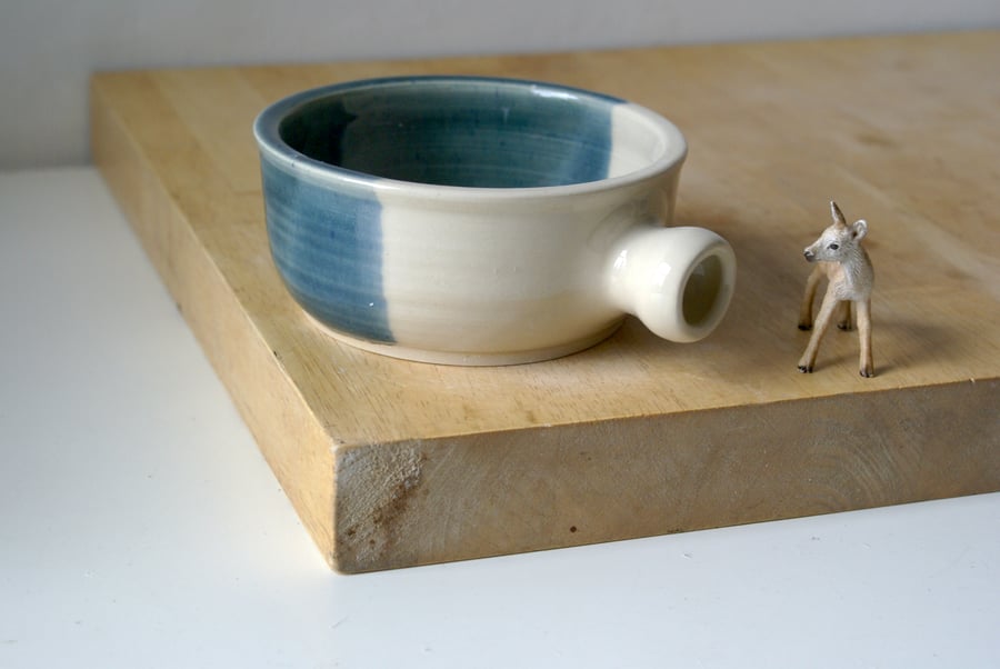 SALE - Hand thrown stoneware shaving bowl