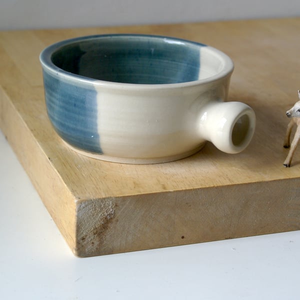 SALE - Hand thrown stoneware shaving bowl