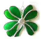 4 Leaf Clover  Stained Glass Suncatcher Good Luck