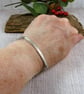 Sterling Silver Slim Bar Bracelet. Engraved Love you Millions on Waxed Cotton - Image 2