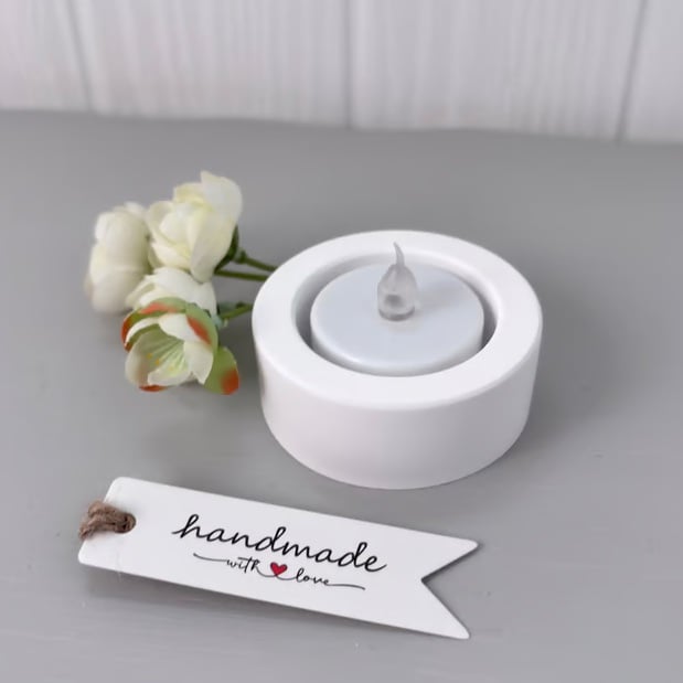 White Round Tea light Holder – Candle Holder - Minimalist Decor
