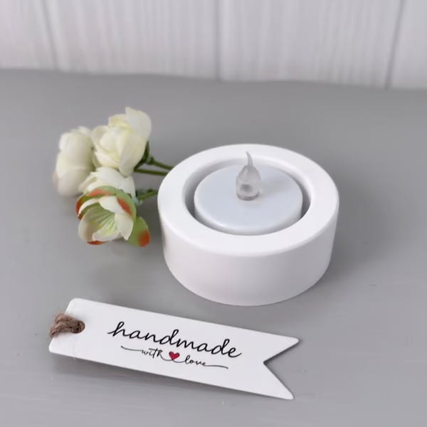 White Round Tea light Holder – Candle Holder - Minimalist Decor