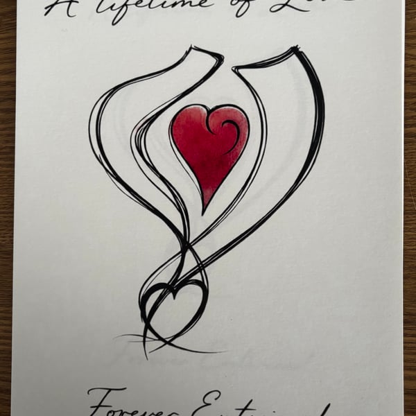 Minimalist Art Line Heart Print-Unbreakable Bond