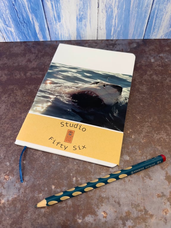 Notebook, Marine themed, A5 (ish), made from up-cycled and recycled materials.