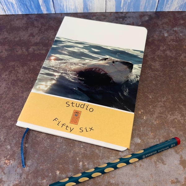 Notebook, Marine themed, A5 (ish), made from up-cycled and recycled materials.