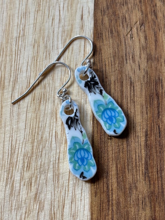 Handmade Earrings, Ceramic, Unique, Sterling Silver, Eco Friendly Gifts.