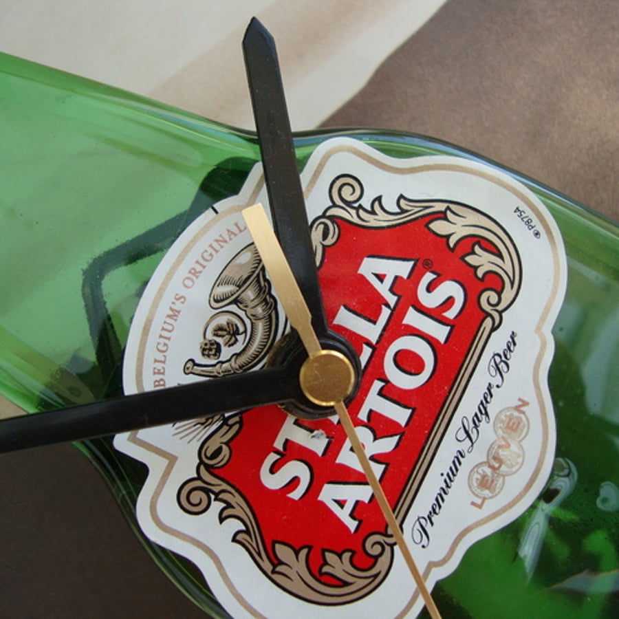 fused glass bottle clock