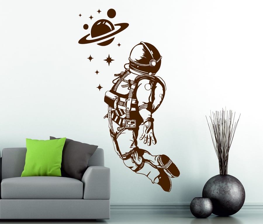Space Astronaut NASA Spaceman Cosmonaut Stars Wall Art Stickers Decals Vinyl