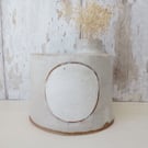 BUD VASE hand-built stoneware pottery bottle in white 