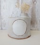 BUD VASE hand-built stoneware pottery bottle in white 