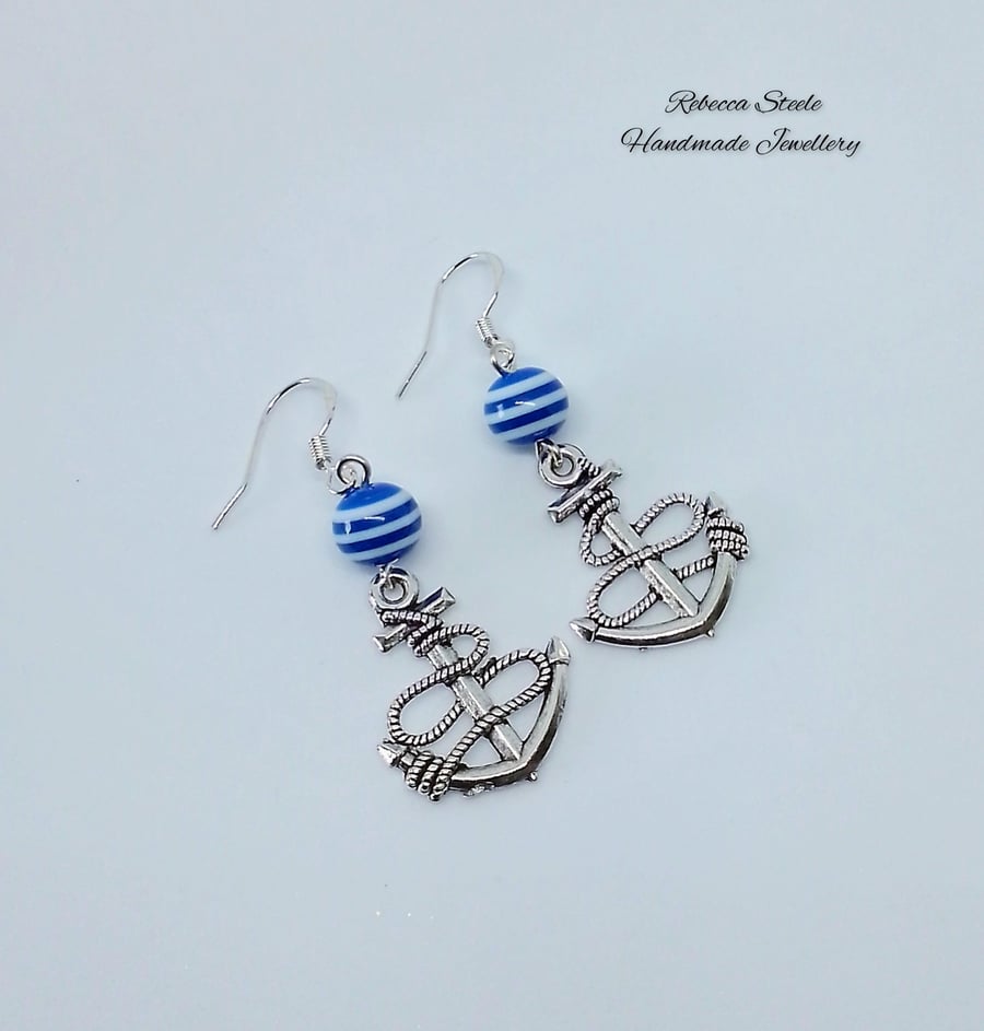 Nautical themed dangle earrings 