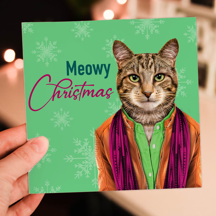 Cat Christmas card: Meowy Christmas (Animalyser)