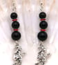Sterling Silver Obsidian Witchy Earrings .  - Image 2