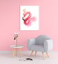 Flamingo wall print, Watercolour flamingo  wall art, flamingo decor - Image 3