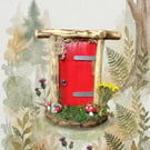 Handcrafted driftwood fairy door.