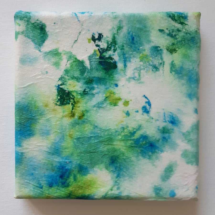 Tropical blue - 5x5" original mini canvas
