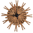 Retro Sunburst Brown wooden wall clock Home Decor Gift