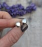 Sterling Silver Small Pebble Stud Earrings with Silver Hearts - JBJ1031