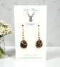 Charm Earrings - Black Glitter