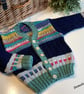Colourful Boy's Hand Knitted Cosy Warm Cardigan  1-2 Years size - Image 2