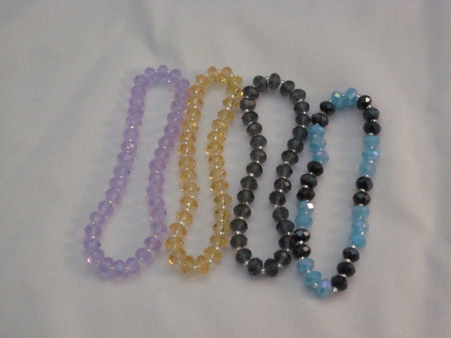 Crystal rondelle bracelets