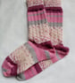 Hand-cranked Knitted Ribbed Wool Socks Size 4 to 5 - Image 2