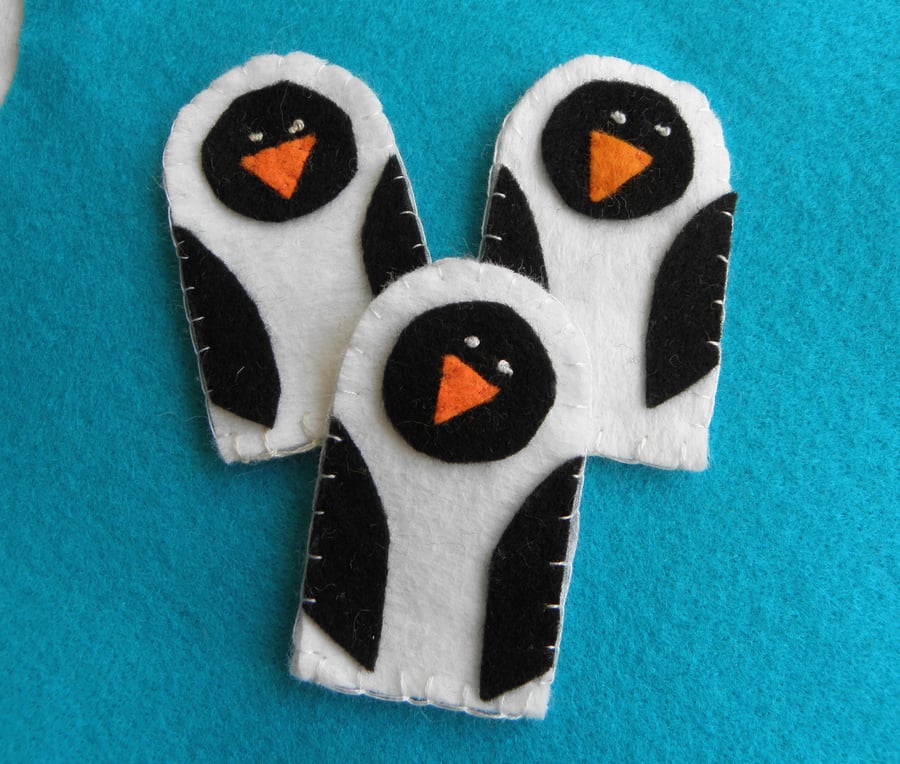 Penguin finger puppets