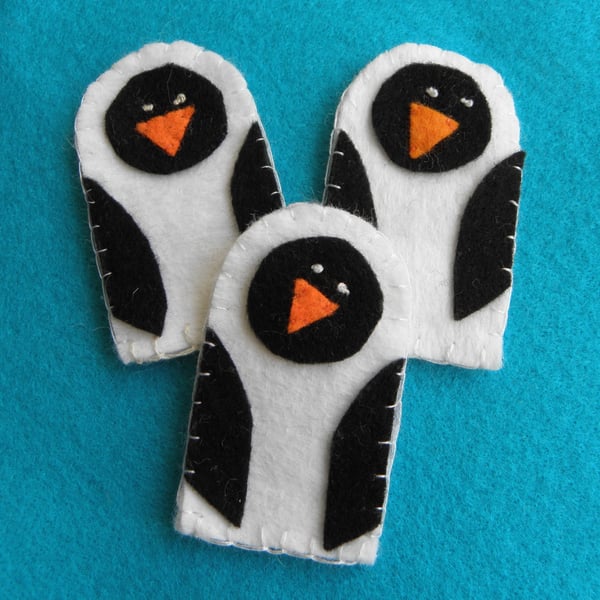 Penguin finger puppets