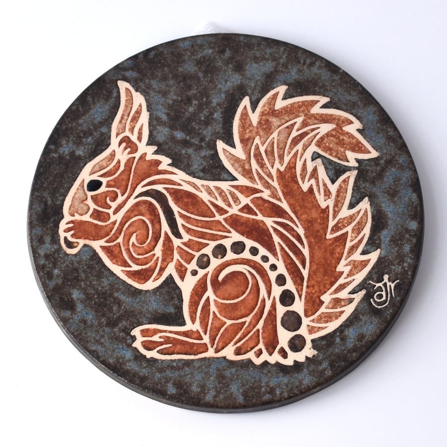 A59-66 Wall plaque coaster red squirrel (Free UK postage)