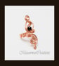 Black agate Wire wrapped shiny copper ring ,Adjustable copper ring, wire wrapped - Image 1