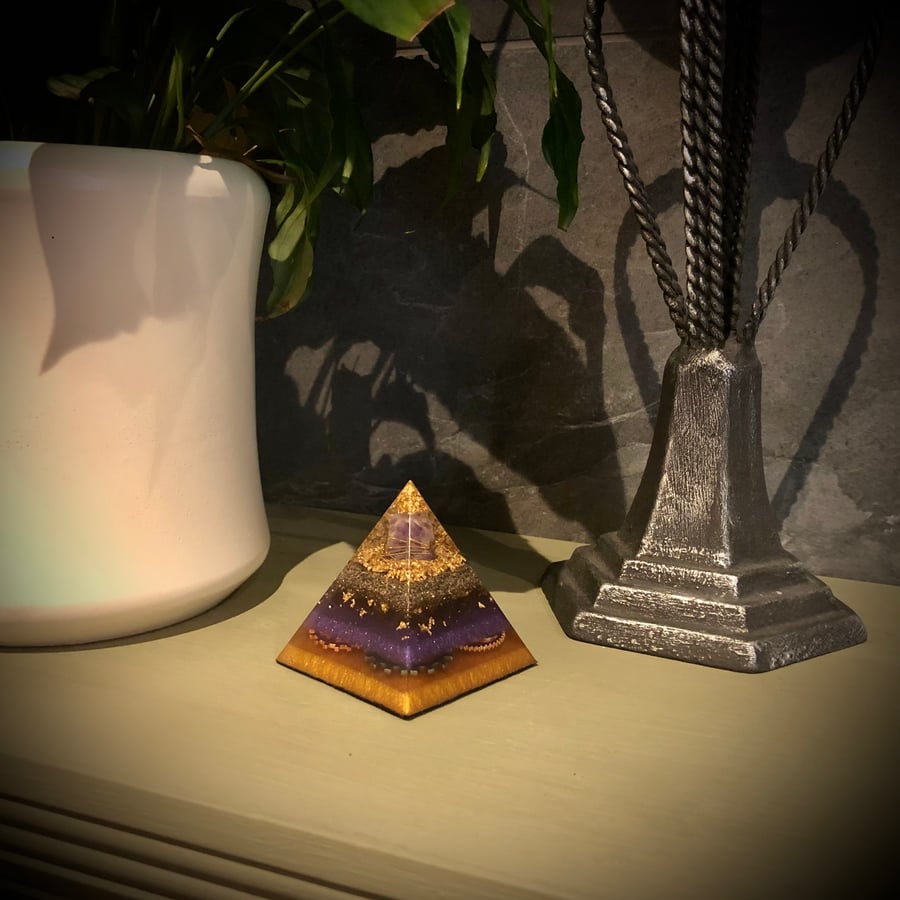 Custom Made 6cm Crystal Energy or Orgonite Pyramid 