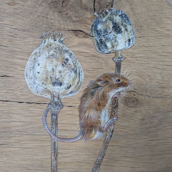 Original Mouse Painting on Reclaimed and Repurposed Wood