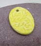 Large Lemon Yellow Sprig Ceramic Pendant - Image 2