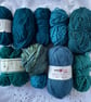Blue Teal Yarn Bundle Mixed Dk Stash Busting Crochet Knitting Projects 