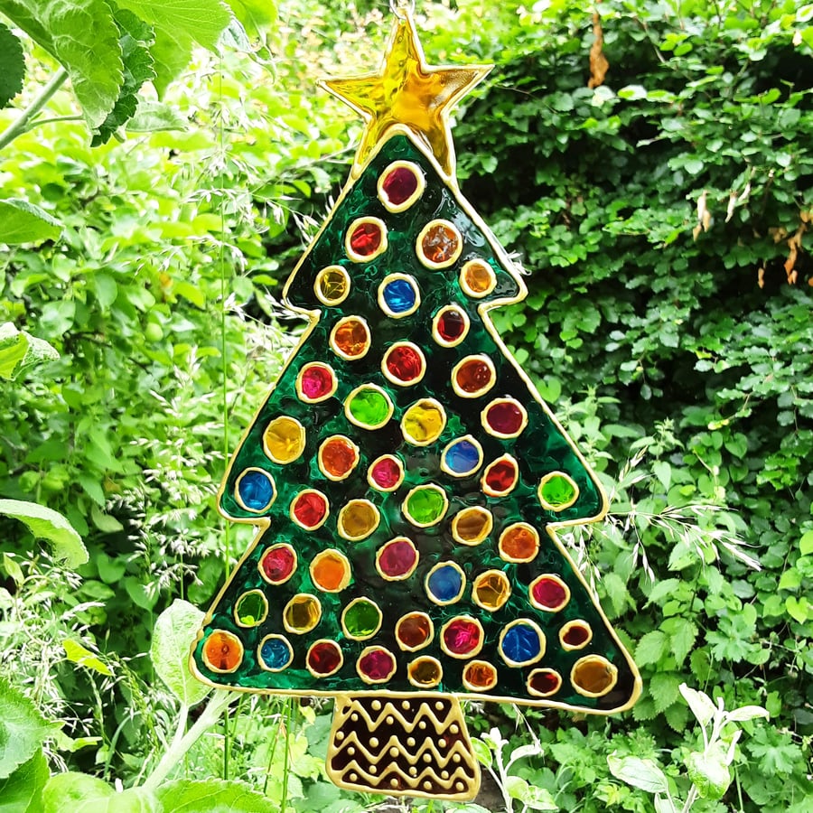 Christmas Tree Suncatcher Window Hanging Decoration 