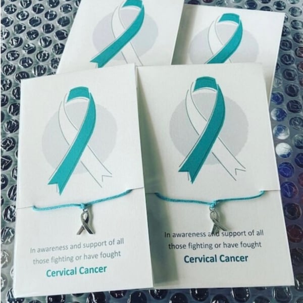 Cervical cancer awareness wish bracelet bundle x6 gift set 6 bracelets 