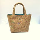 Cork handbag, cork tote bag, small cork bag, vegan handbag.