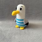 Crochet Seagull Plushie - CE Tested Seagull Soft Toy - Handmade Amigurumi Plush