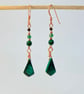  Malachite, Onyx & Copper Drop Earrings, Anniversary, Birthday, Gifts For Her - Image 6