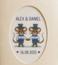 Personalised Gay Wedding Card, Handmade Cross Stitch , Groom & Groom Mice, 