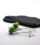 lampwork glass green and blue earrings - Image 4