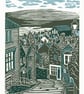 Robin Hood's Bay No.2 A3 poster-print (grey & light blue)