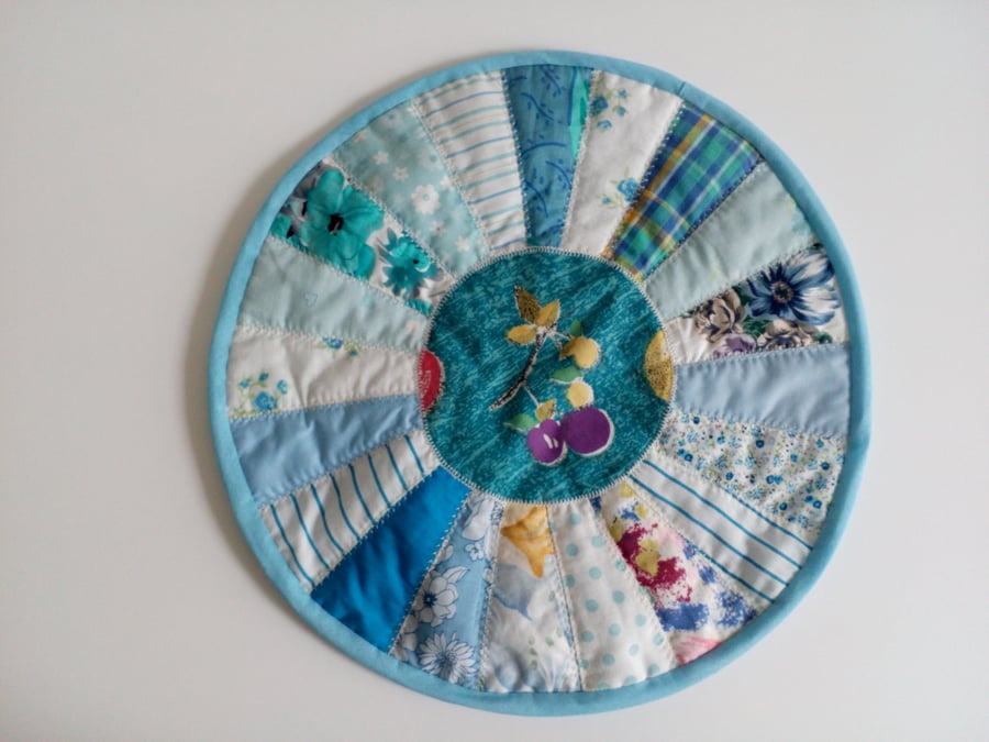Table mat, Placemat, quilted, patchwork, round, table centrepiece, large coaster