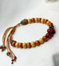 Wood Beaded Bracelet in Brown & Red - Image 4