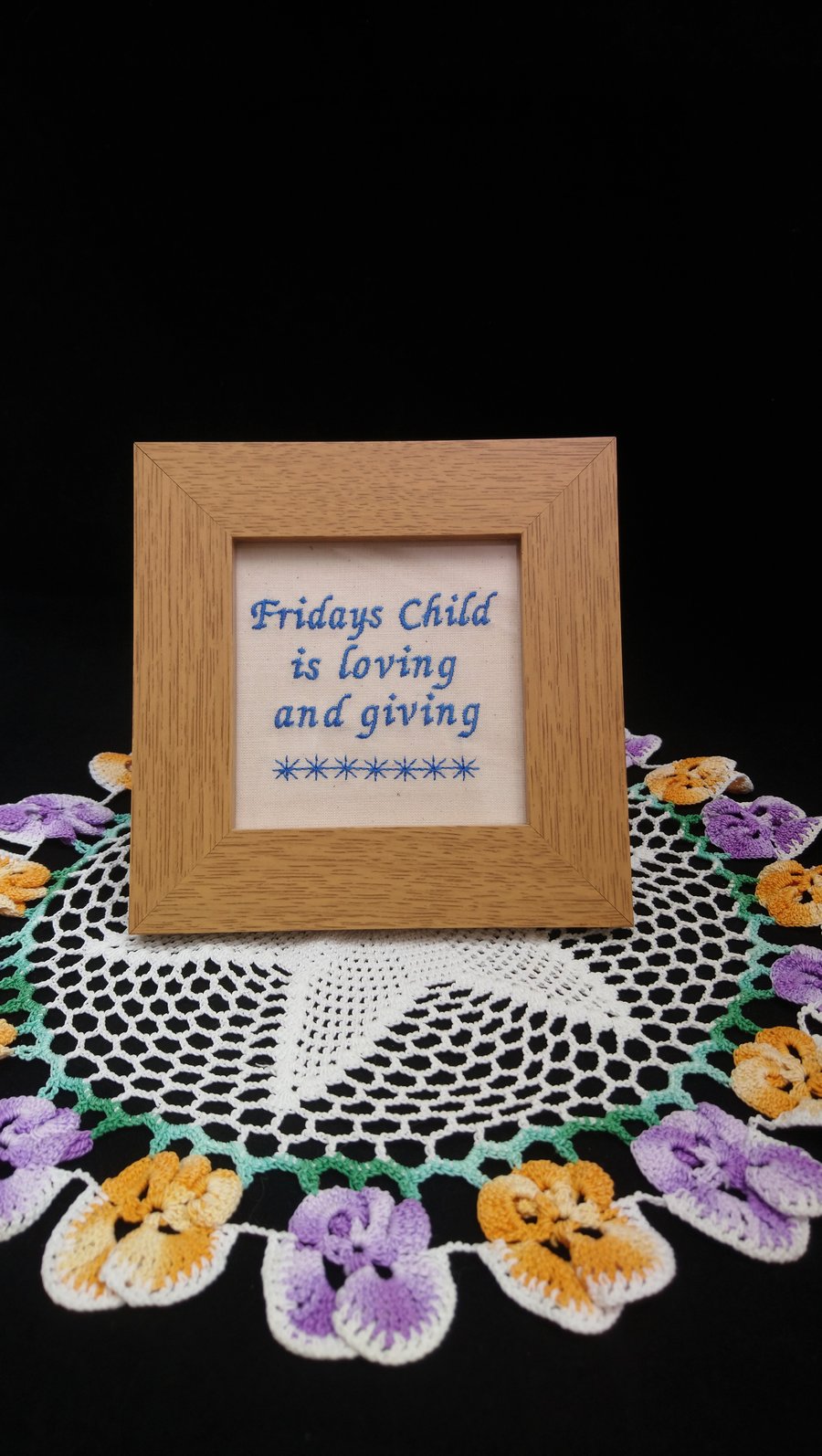 Nursery Rhyme Fridays Child Embroidery in a Frame