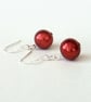 Red pearl earrings - Image 3