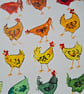 Whimsical Rainbow Chickens, Hand-Painted original artwork - Image 6